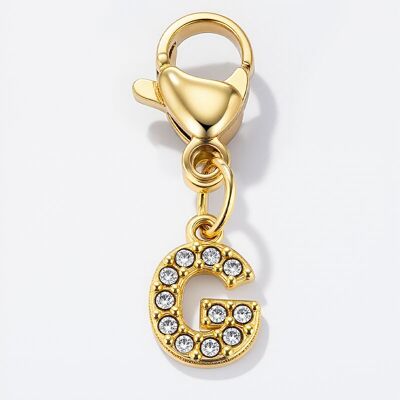 Ciondolo con strass in acciaio inossidabile CHARM-G
