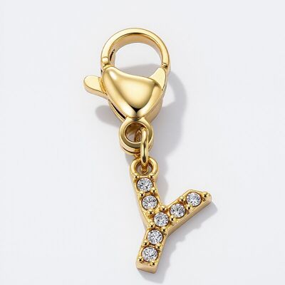 Ciondolo CHARM-Y in acciaio inossidabile con strass