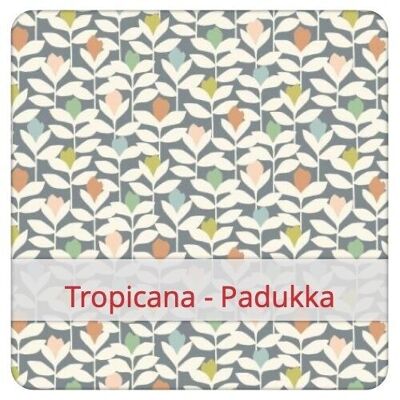Large reusable bread bag, 45 cm x 35 cm, cotton fabric, pattern: Tropicana - Noukku