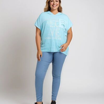 T-shirt grande taille turquoise (C8012/TURQUOISE)