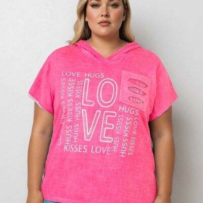 T-shirt grande taille rose (C8012/ROSE)