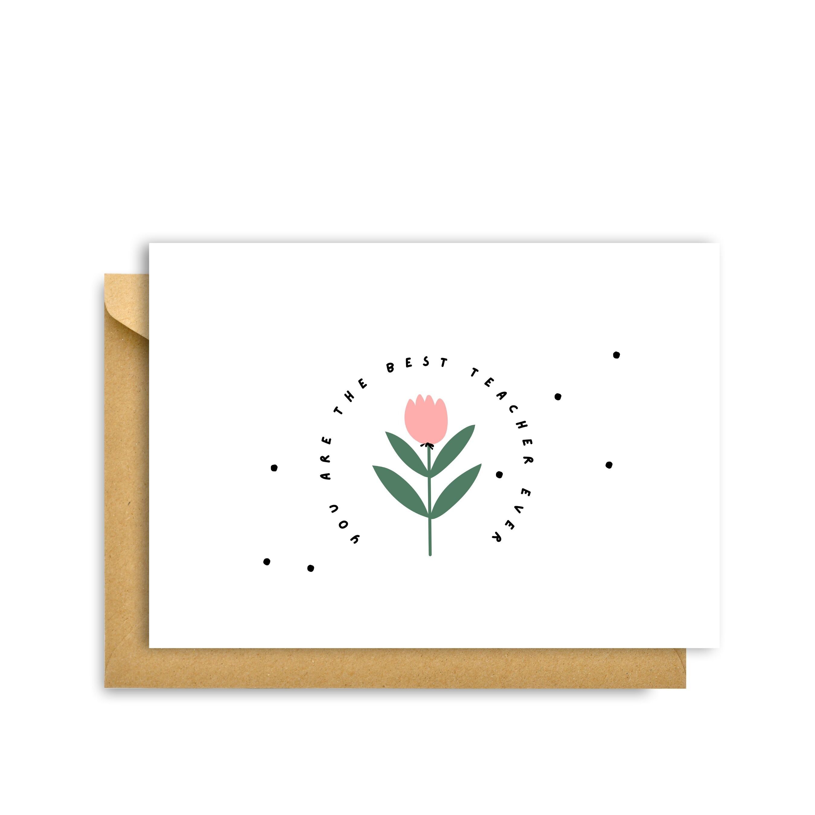 CARTA MIGLIOR INSEGNANTE DI SEMPRE, Biglietto d'auguri Hygge Cards C6 - Semplicità e intimità scandinave per gli amanti del minimalismo, della natura e dei piaceri semplici