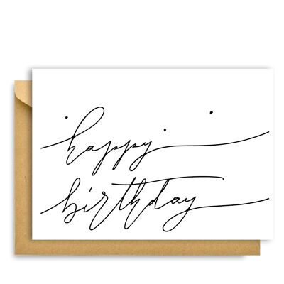 BIGLIETTO DI BUON COMPLEANNO SCRITTO A MANO, Biglietto d'auguri Hygge Cards C6 - Semplicità e intimità scandinave per gli amanti del minimalismo, della natura e dei piaceri semplici