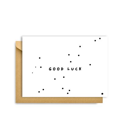 GOOD LUCK FONT CARD, Hygge Cards C6 Greeting Card – Scandinavian Simplicity & Cosiness for Lovers of Minimalism, Nature & Simple Pleasures