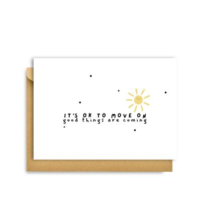 IT'S OK TO MOVE ON CARD, Hygge Cards C6 Greeting Card – Scandinavian Simplicity & Cosiness for Lovers of Minimalism, Nature & Simple Pleasures