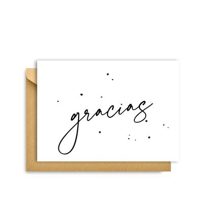 GRACIAS CARD, Hygge Cards C6 Greeting Card – Scandinavian Simplicity & Cosiness for Lovers of Minimalism, Nature & Simple Pleasures, Thank you Card