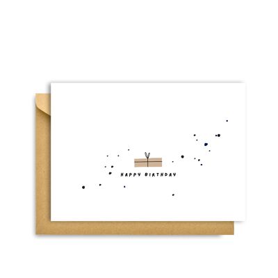 HAPPY BIRTHDAY GIFT CARD, Hygge Cards C6 Greeting Card – Scandinavian Simplicity & Cosiness for Lovers of Minimalism, Nature & Simple Pleasures
