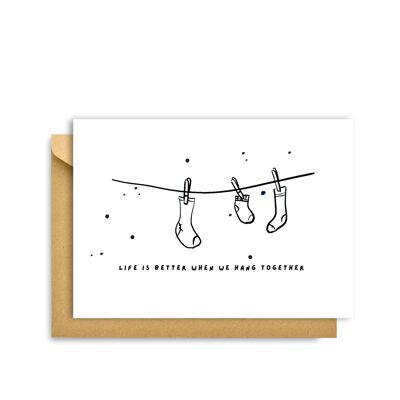 WE HANG TOGETHER CARD, Hygge Cards C6 Greeting Card – Scandinavian Simplicity & Cosiness for Lovers of Minimalism, Nature & Simple Pleasures