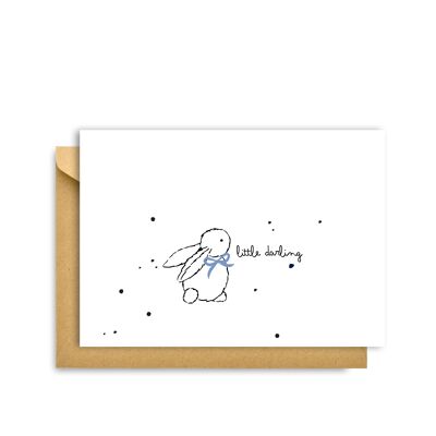 BOY BUNNY CARD, New Baby Card. Hygge Cards C6 Greeting Card – Scandinavian Simplicity & Cosiness for Lovers of Minimalism, Nature & Simple Pleasures