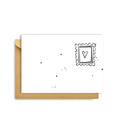 LOVE STAMP CARD, Hygge Cards C6 Greeting Card – Scandinavian Simplicity & Cosiness for Lovers of Minimalism, Nature & Simple Pleasures