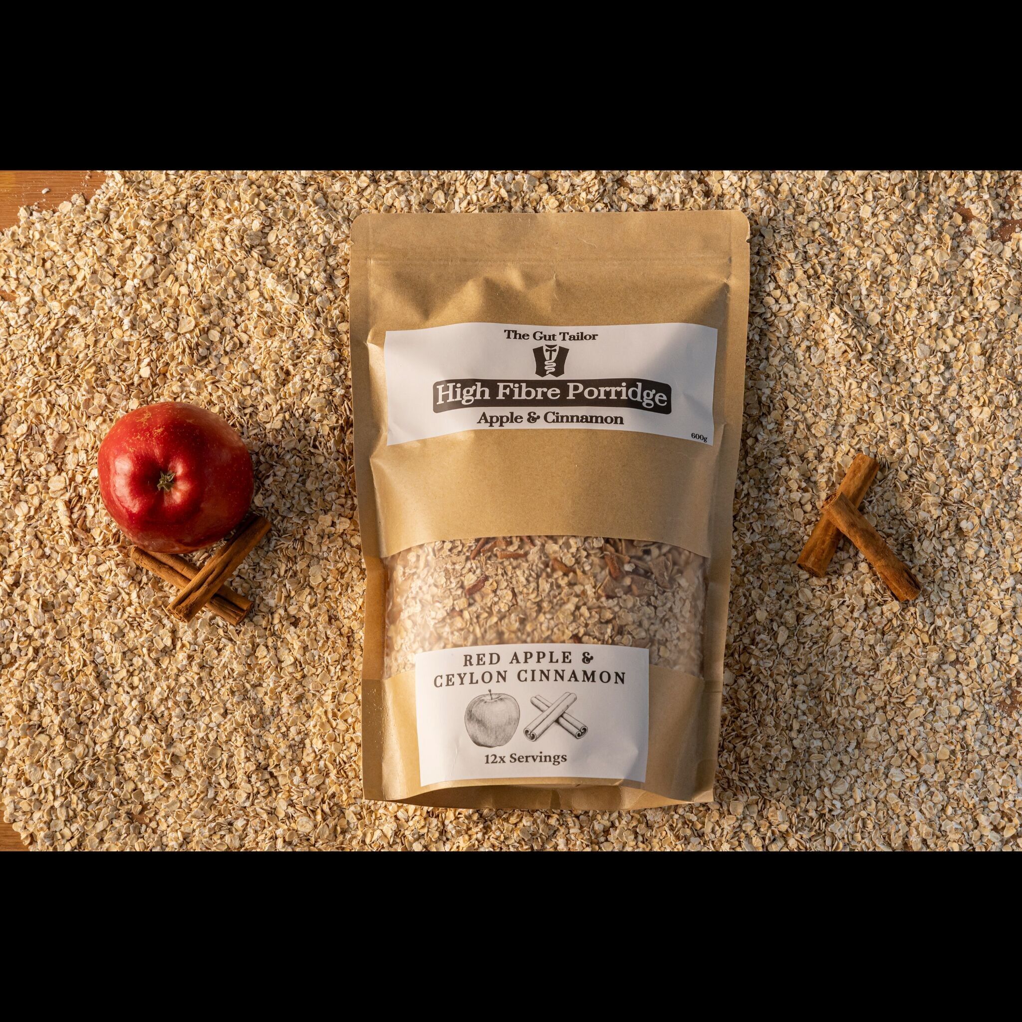 Ballaststoffreicher Porridge mit Apfel und Zimt (600 g)