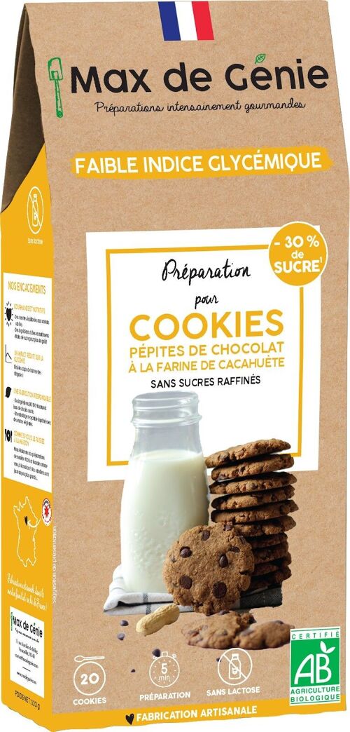 Préparation pour cookies bio  auxpépites de chocolat et leur note cacahuete