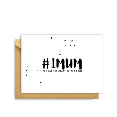 #1 MUM CARD, Biglietto per la Festa della Mamma, Biglietto d'auguri Hygge Cards C6 – Semplicità e intimità scandinave per gli amanti del minimalismo, della natura e dei piaceri semplici