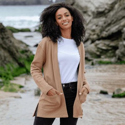 Cardigan en tricot gaufré pour femme
