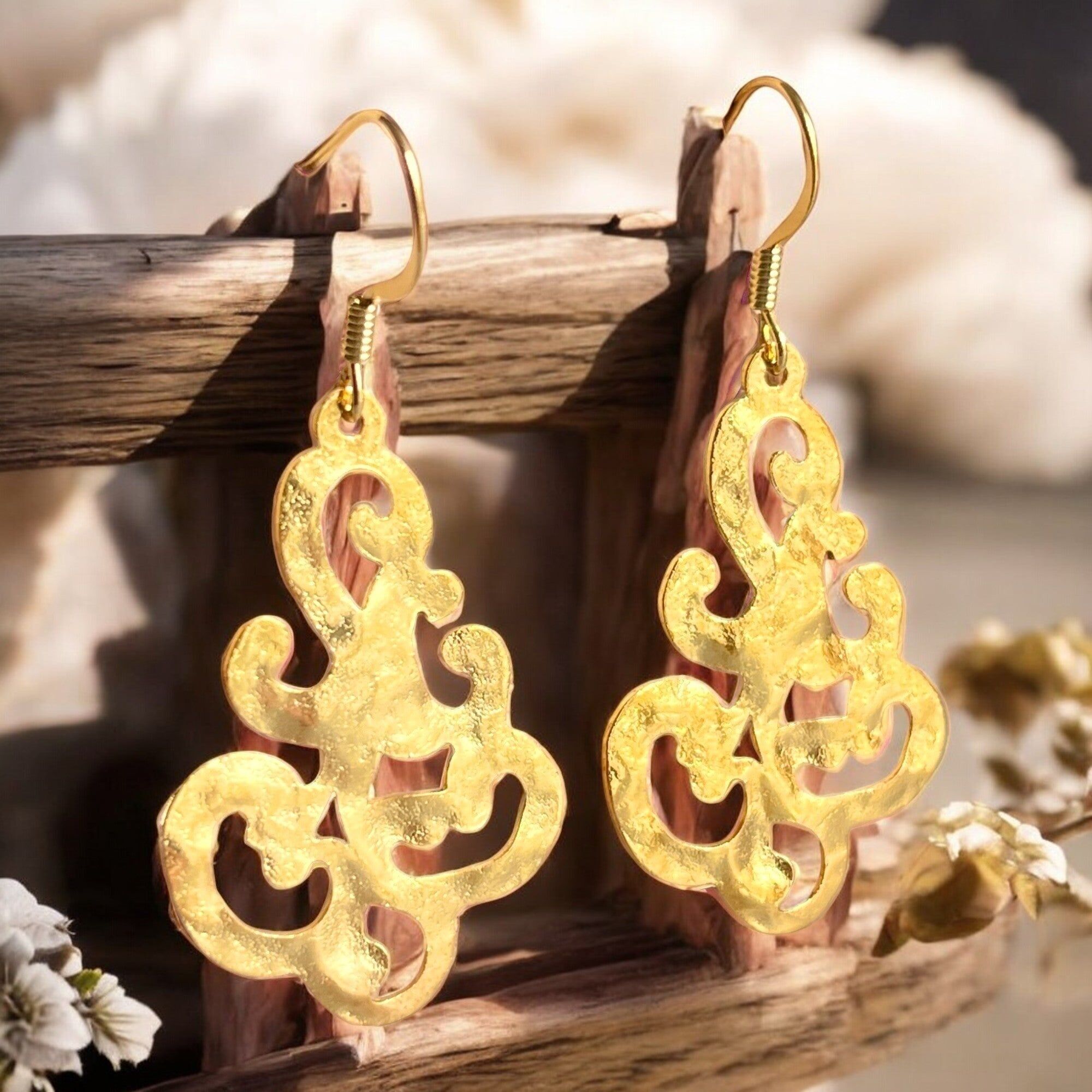 Orecchini "EULALIE", ottone placcato oro fino