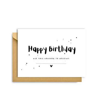 BIRTHDAY VOUCHER CARD, Hygge Cards C6 Greeting Card – Scandinavian Simplicity & Cosiness for Lovers of Minimalism, Nature & Simple Pleasures