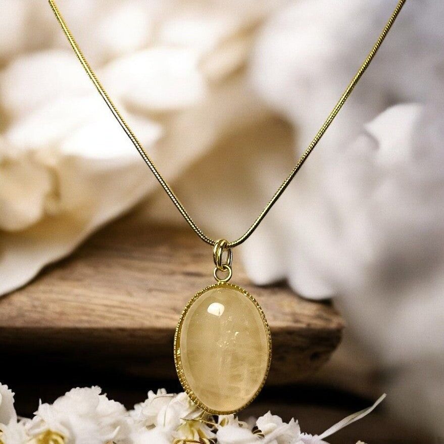 Pendente “CORINNE” in pietra Quarzo Rosa