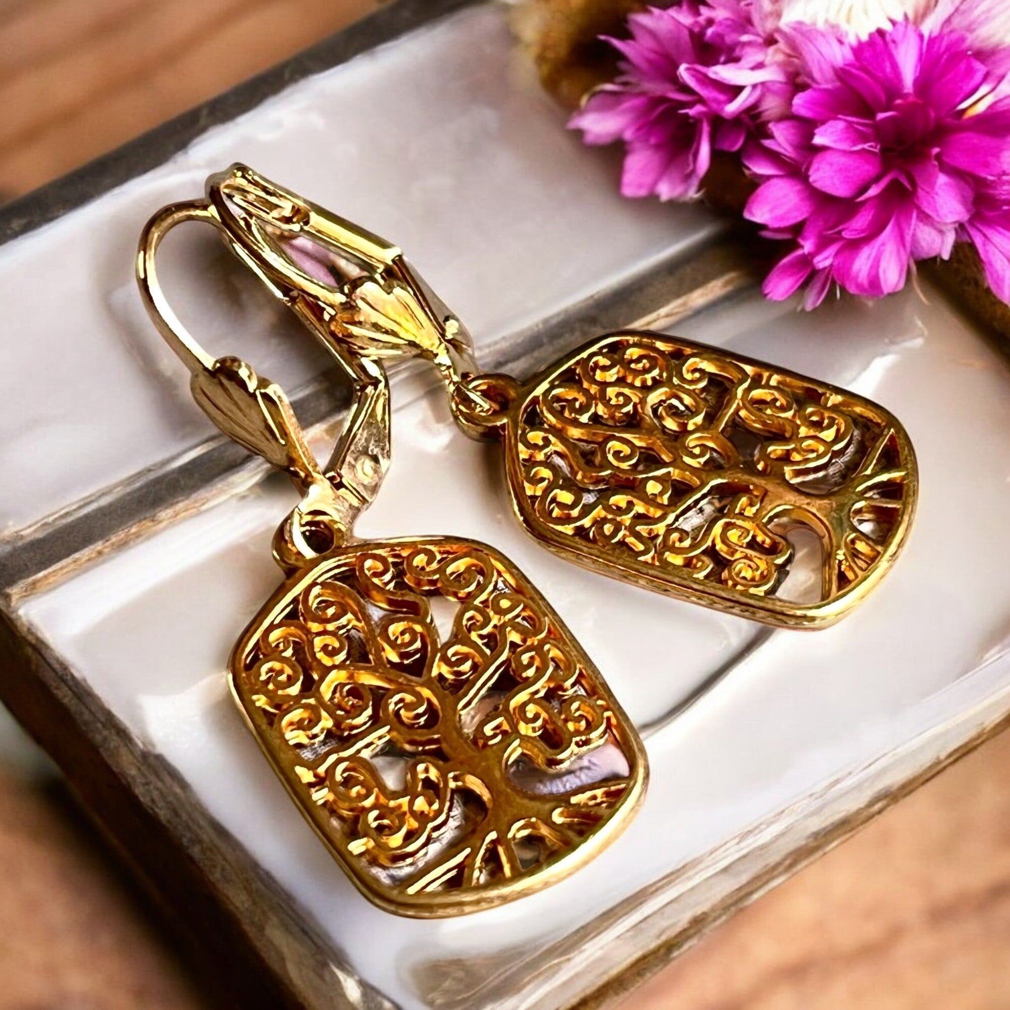 Orecchini “ALBERO DELLA VITA” in oro zecchino