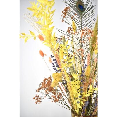 Mazzo di fiori secchi - Luce del sole - 65 cm - Fiori naturali