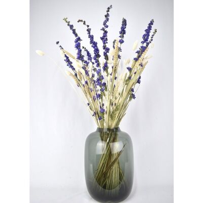 Mazzo di fiori secchi - Blu naturale - 70 cm