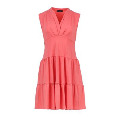 Robe sans manches en jersey de coton corail