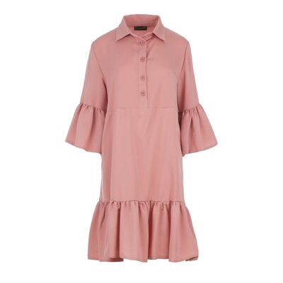 Robe chemise en Tencel rose poudré