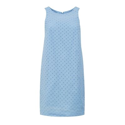 Vestido de algodón bordado azul cielo