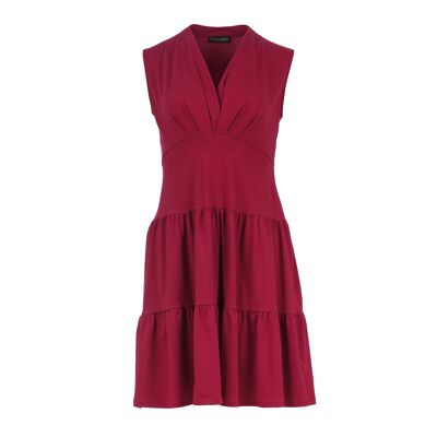 Vestido sin mangas de jersey de algodón burdeos