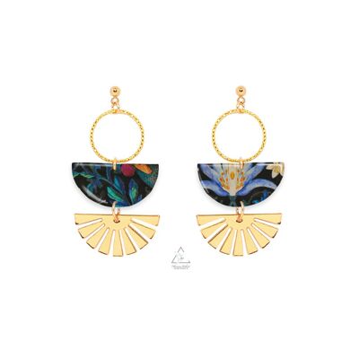 ENCARNA earrings gilded with fine gold - STRAWBERRY BLACK