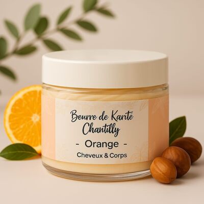 Burro di karité in fiori d'arancio montati per corpo e capelli 200 ml