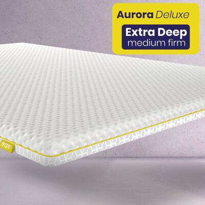 Cubrecolchón de espuma viscoelástica Brightr® Aurora Deluxe 2 en 1 de firmeza media