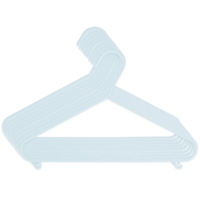 Juego de 8 perchas para ropa, color azul brumoso