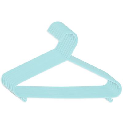 Juego de 8 perchas de color verde azulado claro