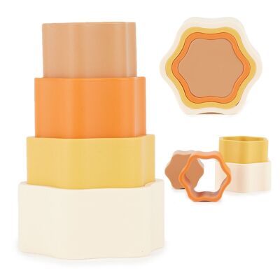 Gioco di impilamento in silicone fiore Chocolate Bliss