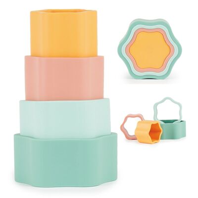 Gioco di impilamento in silicone fiore Tropical Vibes