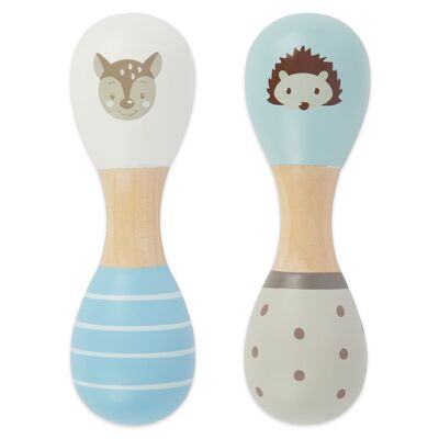 Dumbbell rattles set of 2 forest animals