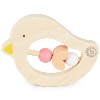 Anello da dentizione a forma di uccello rosa