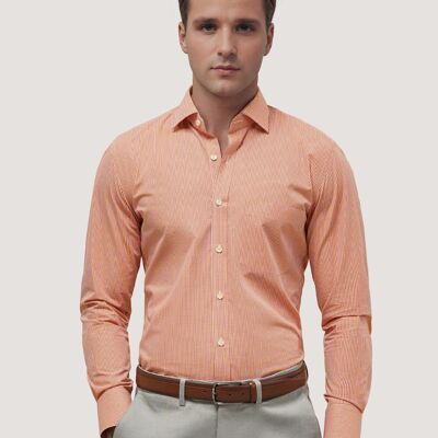 Camisa naranja de cuadros mini