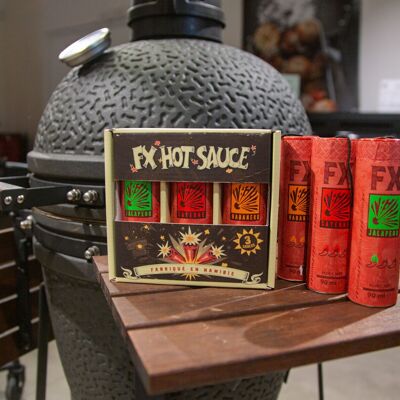 Discovery pack: 25*90ml hot sauces (5 per flavor) and 3 new 3*90ml boxes