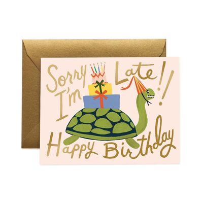 Carte d'anniversaire en retard : Tortue - Rifle Paper