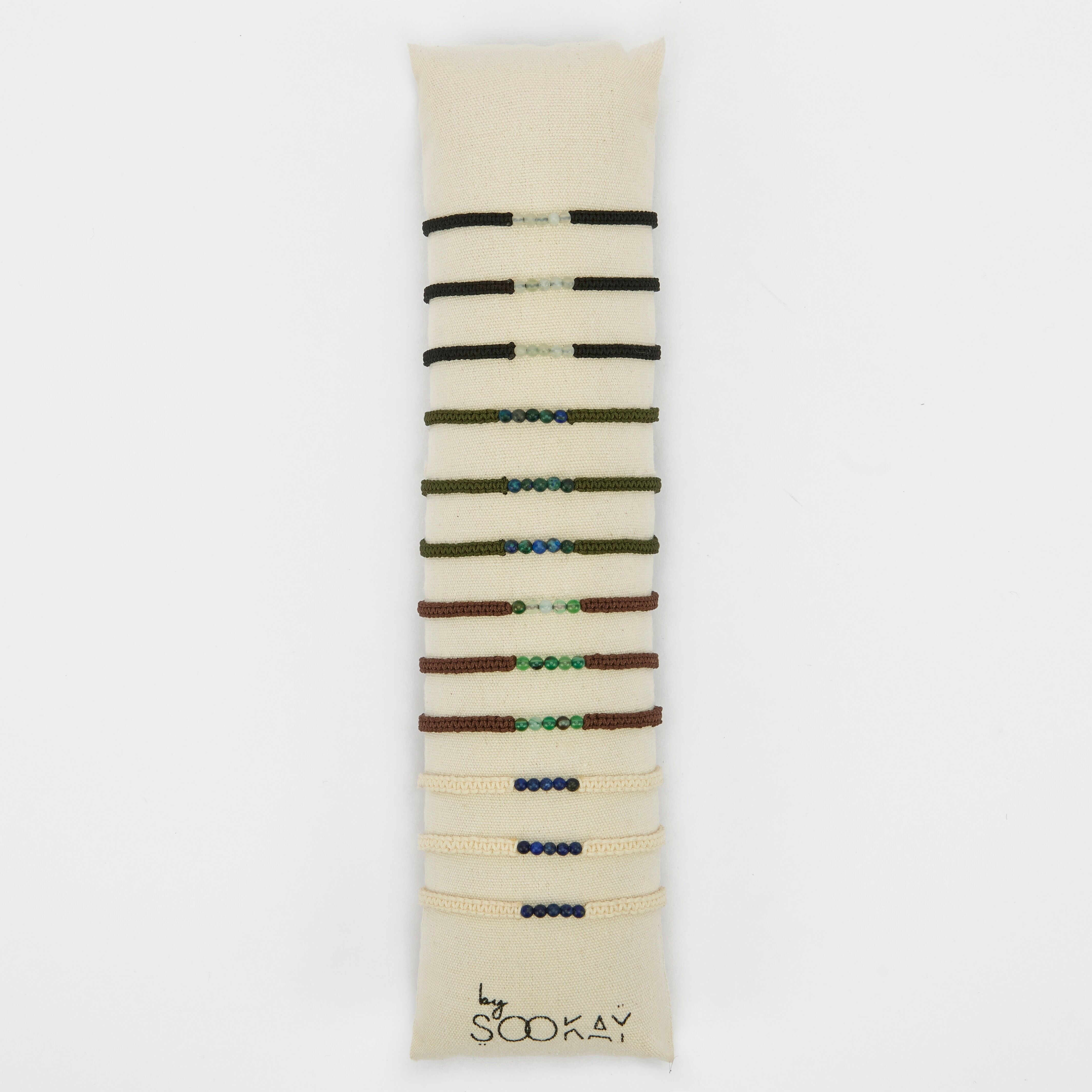 Braccialetti unisex con pietre di tronco e macramè