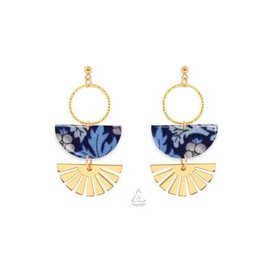 ENCARNA earrings gilded with fine gold - STRAWBERRY BLUE
