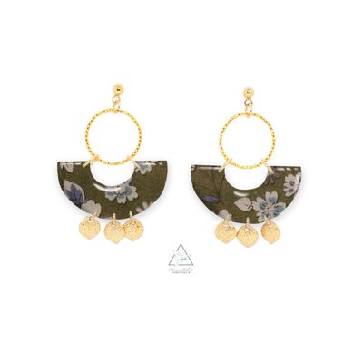 JASMINE earrings gilded with fine gold - FROUFROU KAKI