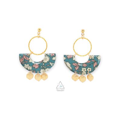 JASMINE earrings gilded with fine gold - O GREEN