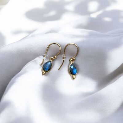 Drop earrings – gold-plated stainless steel & natural stones