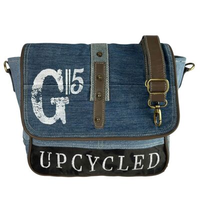 Borsa a tracolla Sunsa Jeans, borsa a tracolla in jeans riciclati