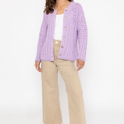 Iris Cotton Damen Strickjacke - Lavendel