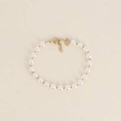 Pulsera - grandes cuentas de resina blanca de 6 mm