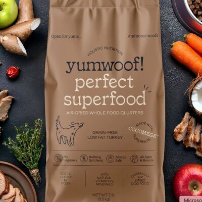 Cibo per cani essiccato all'aria Superfood perfetto - Tacchino a basso contenuto di grassi