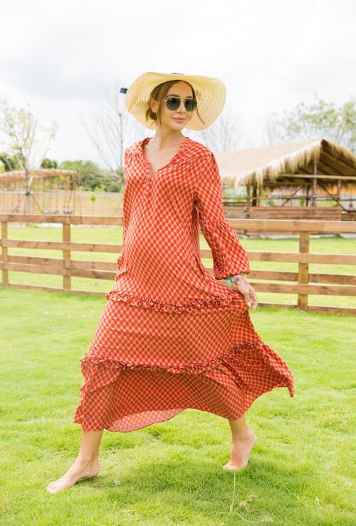 Robe chemise longue à imprimé à fleurs